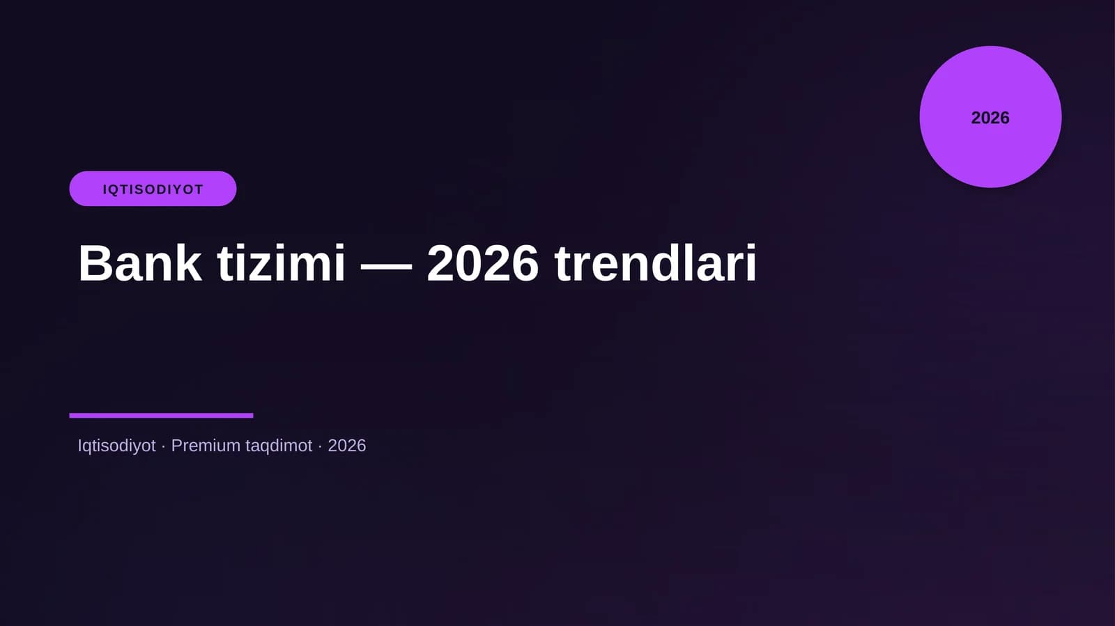 Bank tizimi — 2026 trendlari