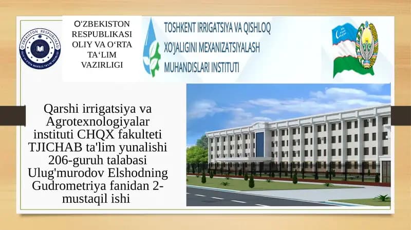 O‘ziyozar suv o'lchash postlari