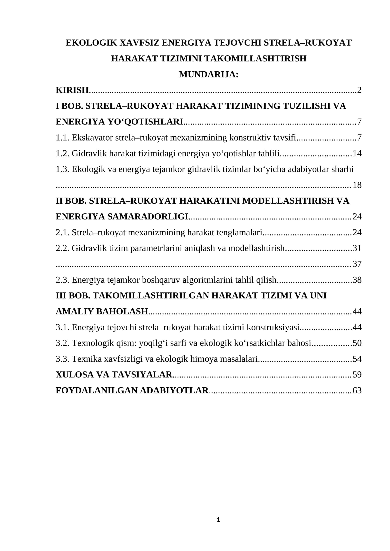 EKOLOGIK XAVFSIZ ENERGIYA TEJOVCHI STRELA–RUKOYAT HARAKAT TIZIMINI TAKOMILLASHTIRISH