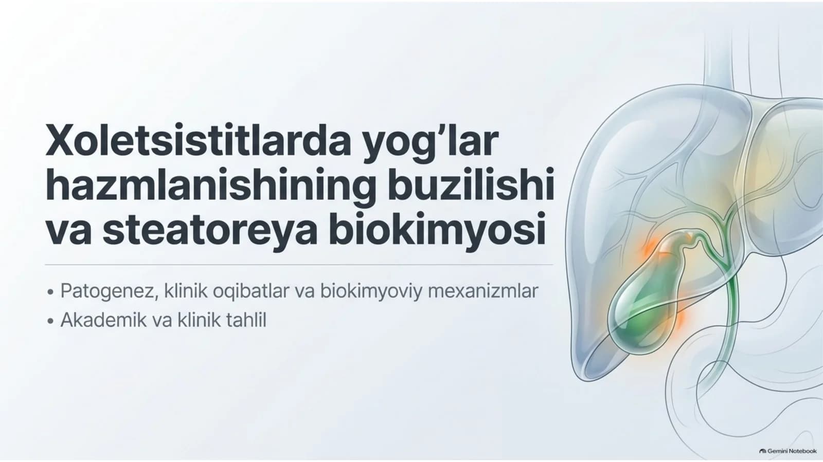 Xoletsistitlarda yog‘lar hazmlanishining buzilishi — 15 slayd