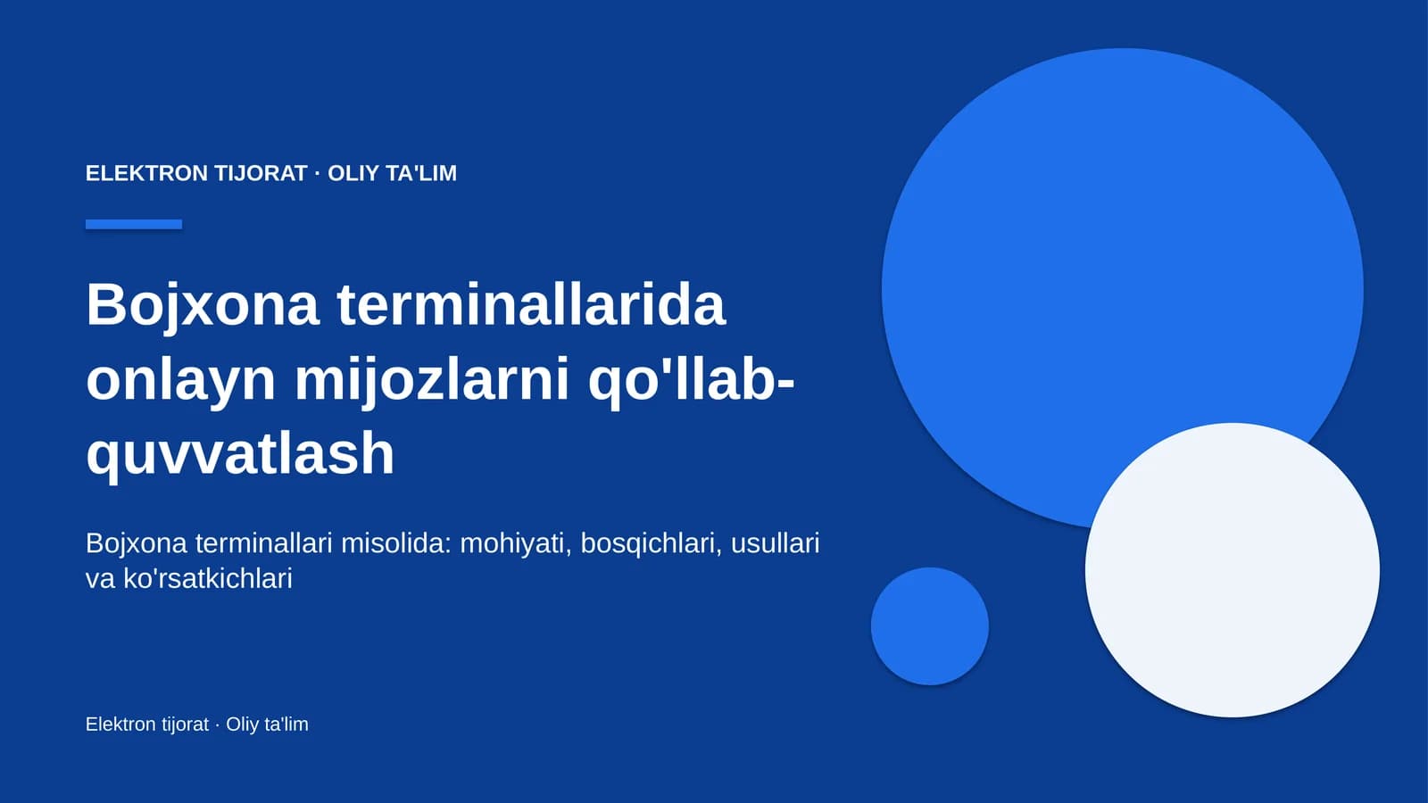Bojxona terminallarida onlayn mijozlarni qo'llab-quvvatlash