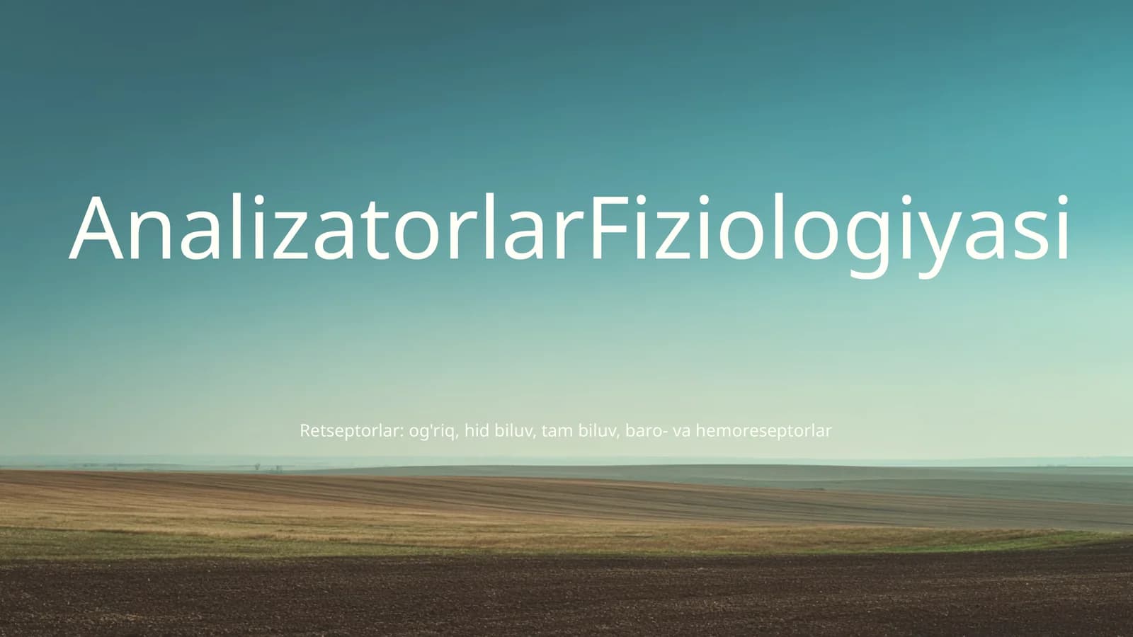 Analizatorlar Fiziologiyasi