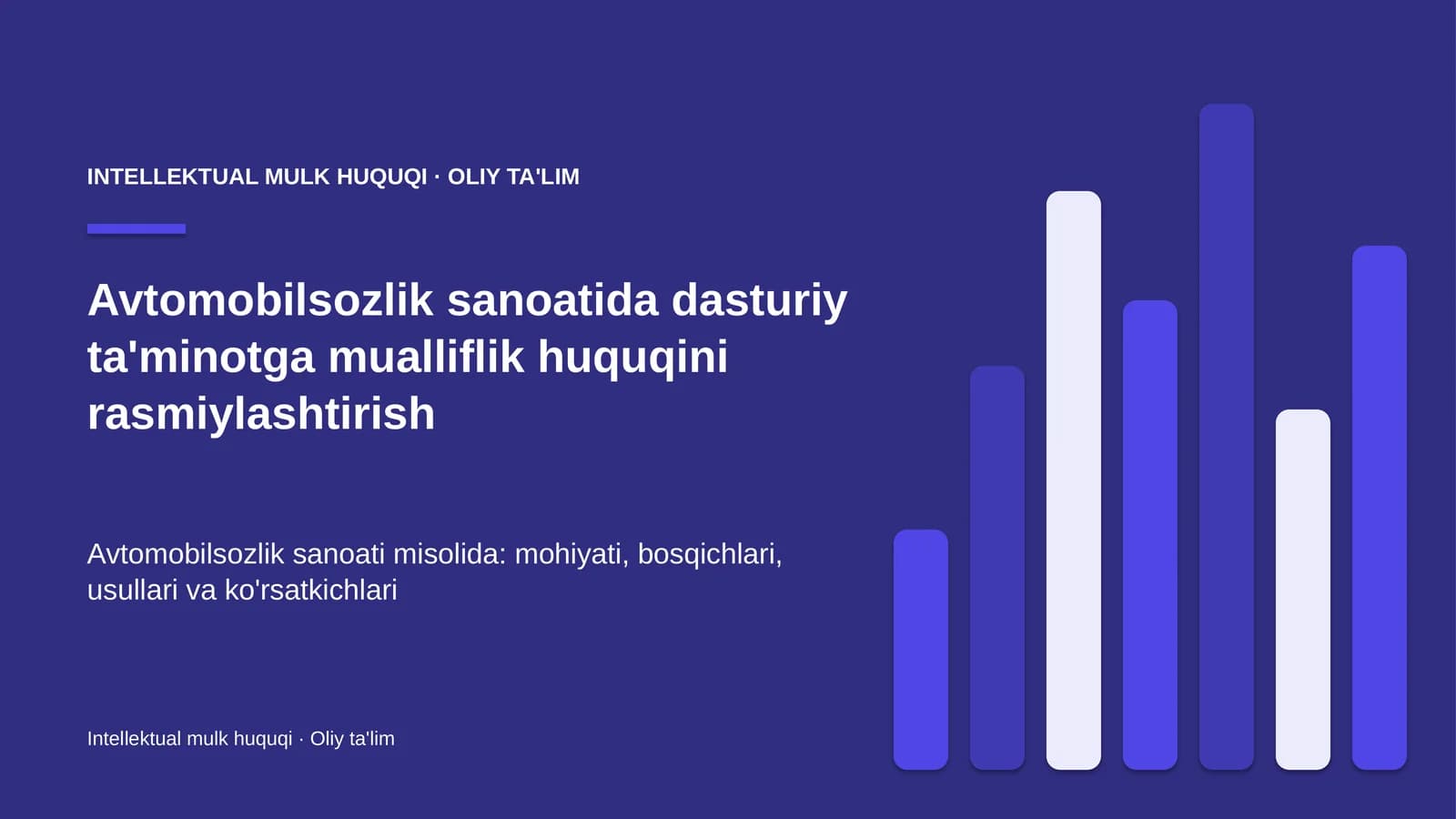 INTELLEKTUAL MULK HUQUQI · OLIY TA'LIM
