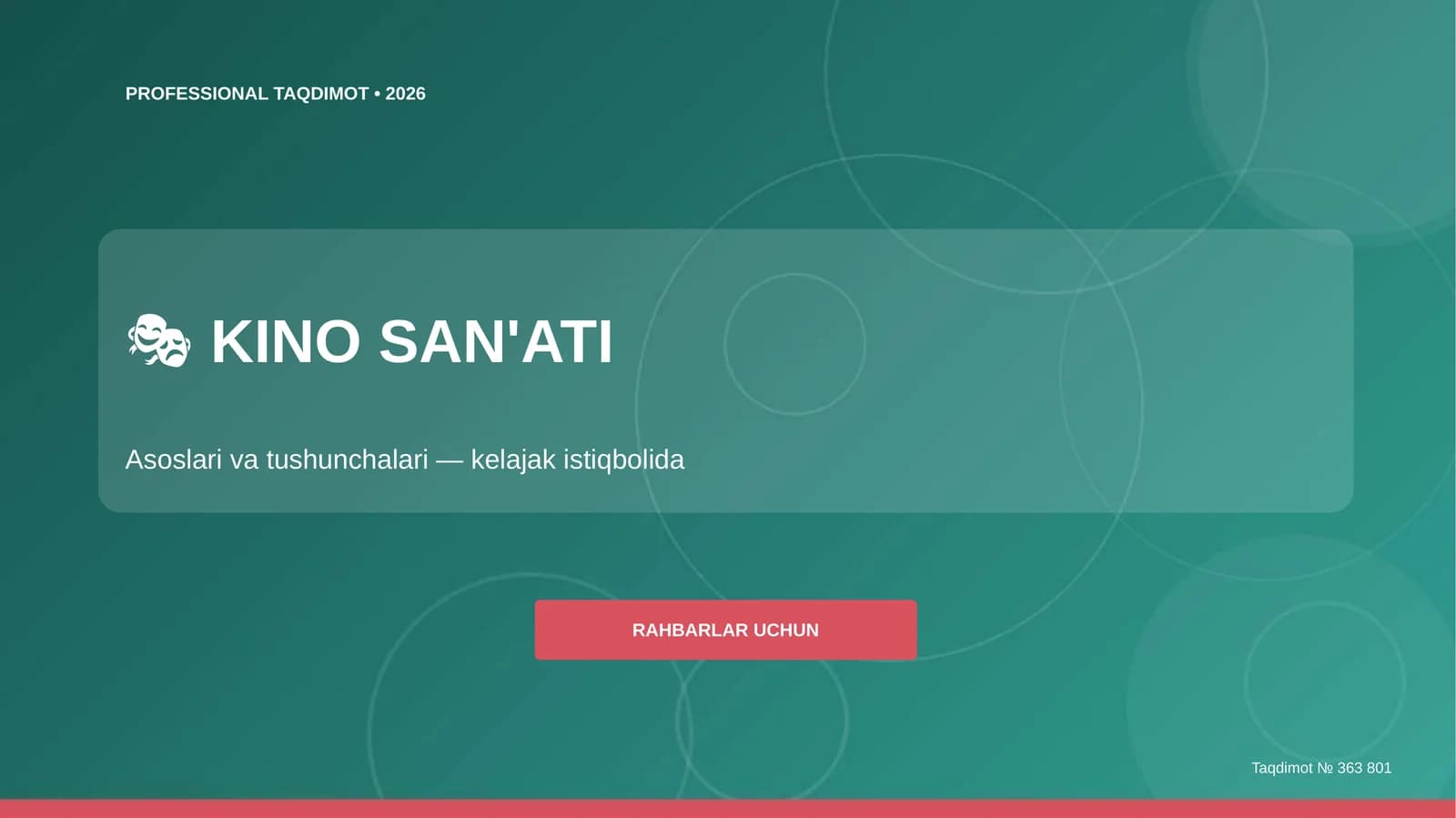 Kino san'ati: asoslari va tushunchalari