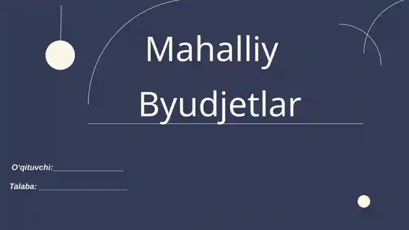 Mahalliy budjetlar mavzusida taqdimot