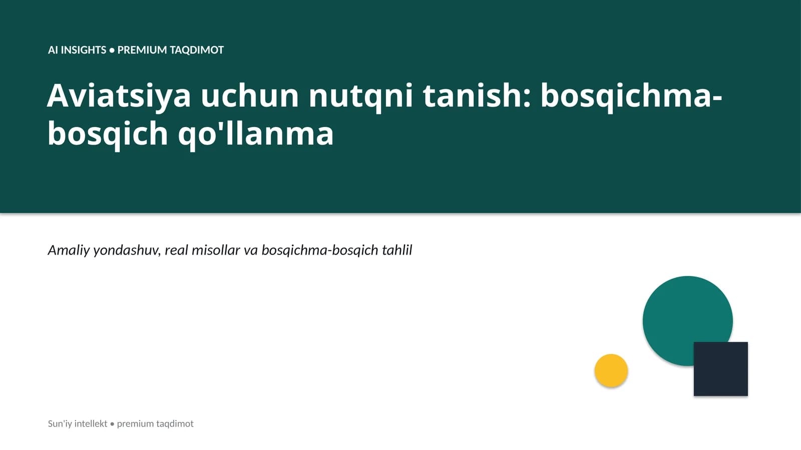 Aviatsiya uchun nutqni tanish: bosqichma-bosqich qo'llanma