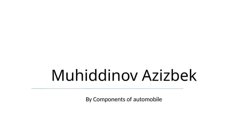 Components of automobile