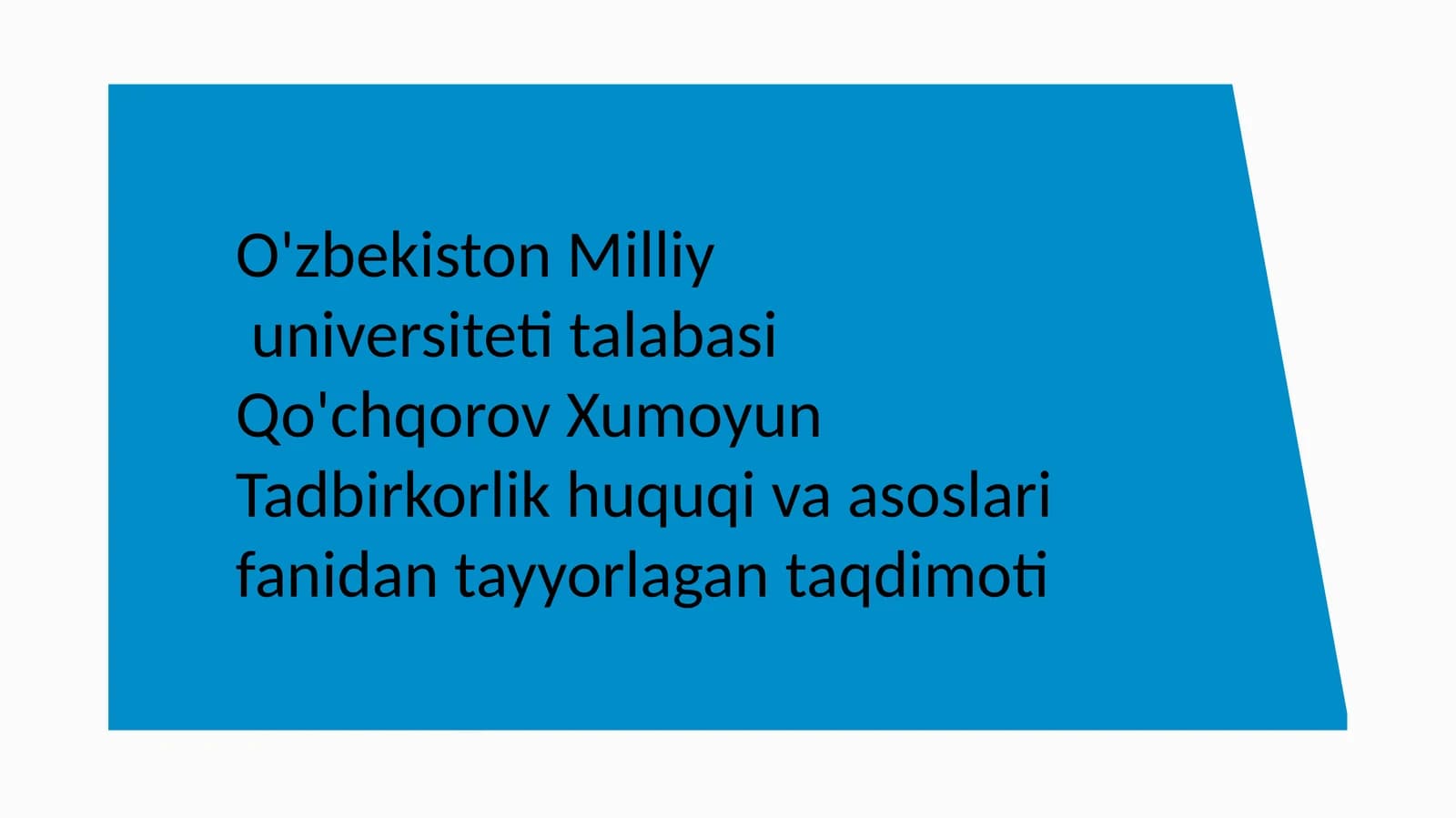 Qo'chqorov Xumoyun