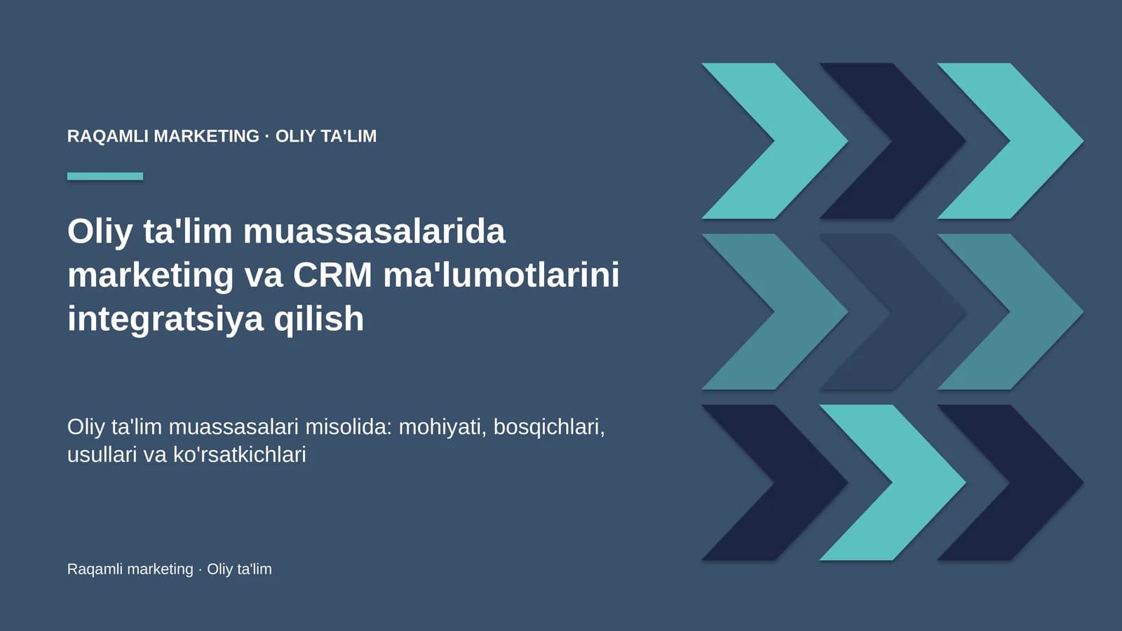 oliy ta'lim muassasalarida marketing va crm ma'lumotlarini integratsiya qilish 8667