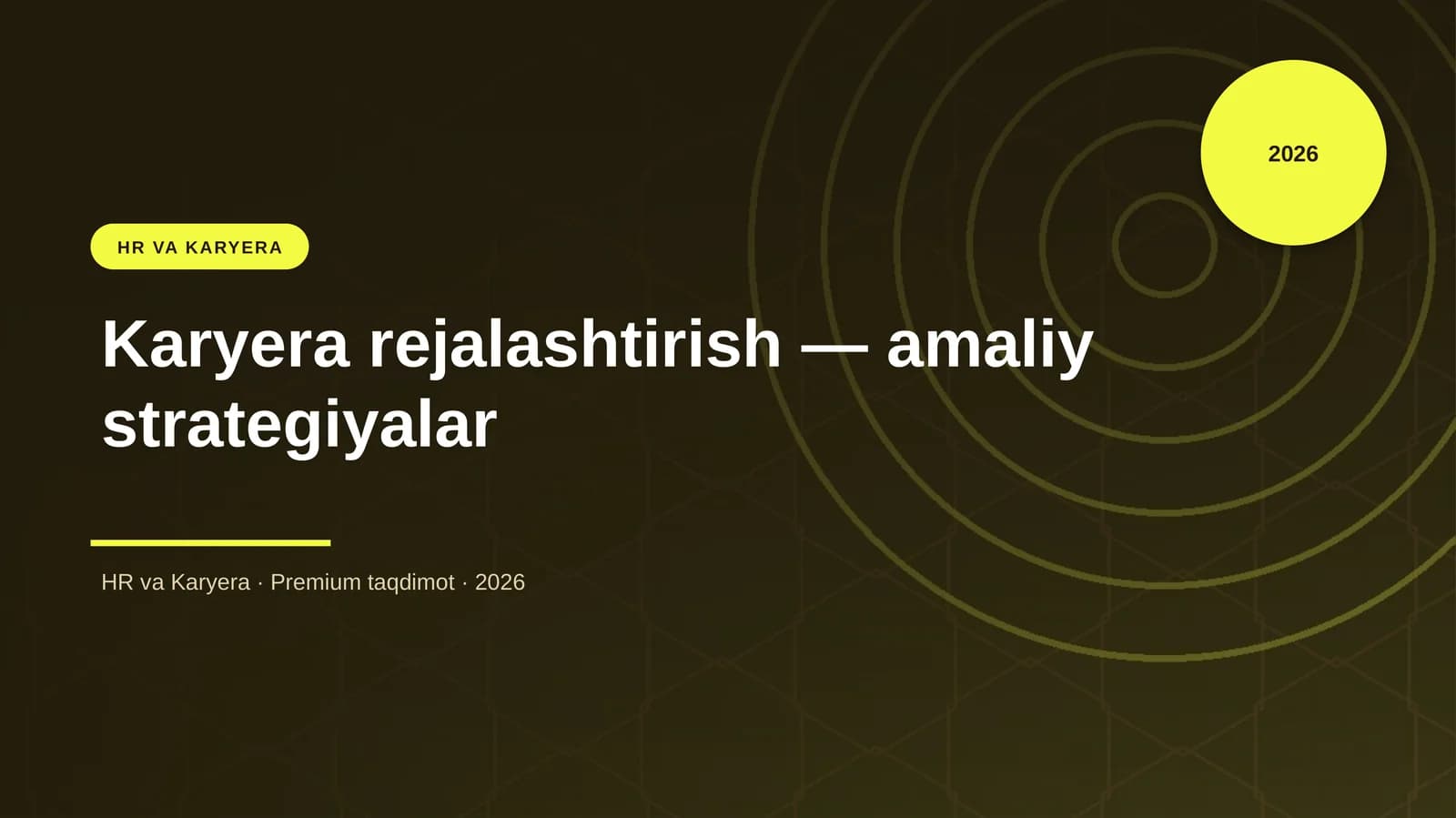 Karyera rejalashtirish — amaliy strategiyalar