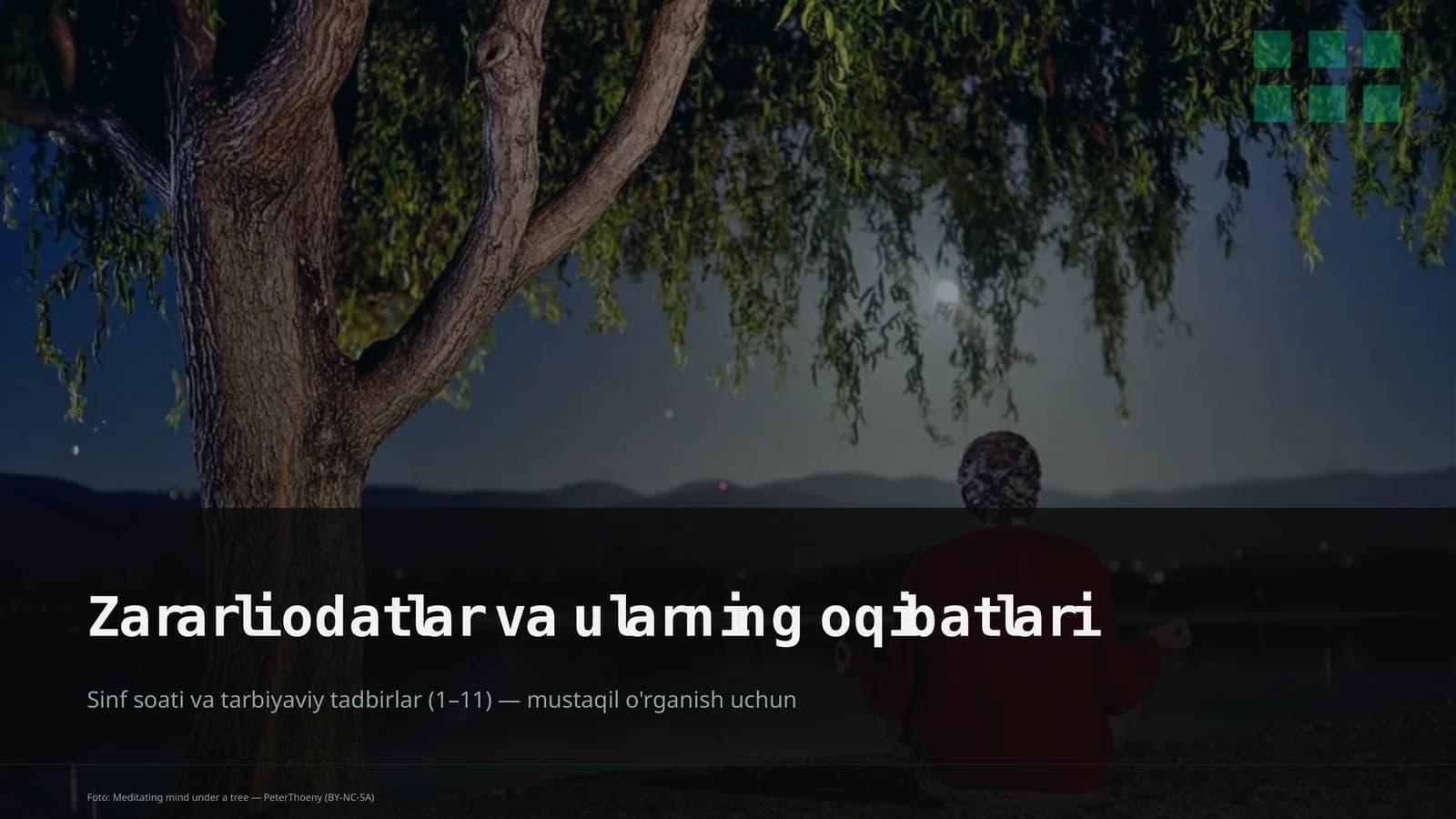 Zararli odatlar va ularning oqibatlari