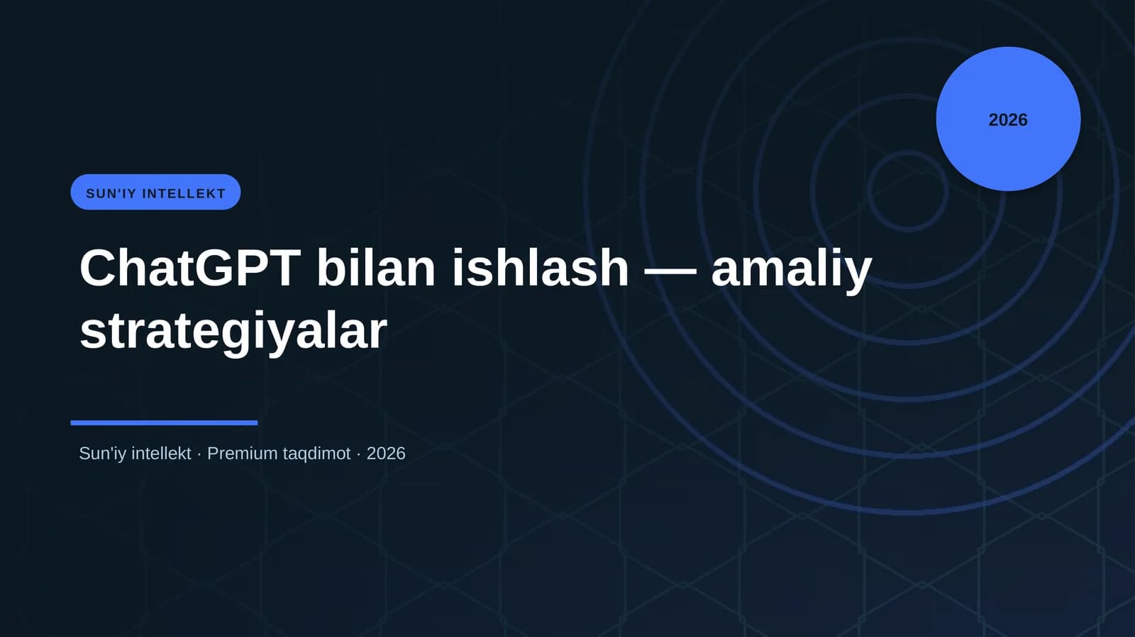 ChatGPT bilan ishlash — amaliy strategiyalar