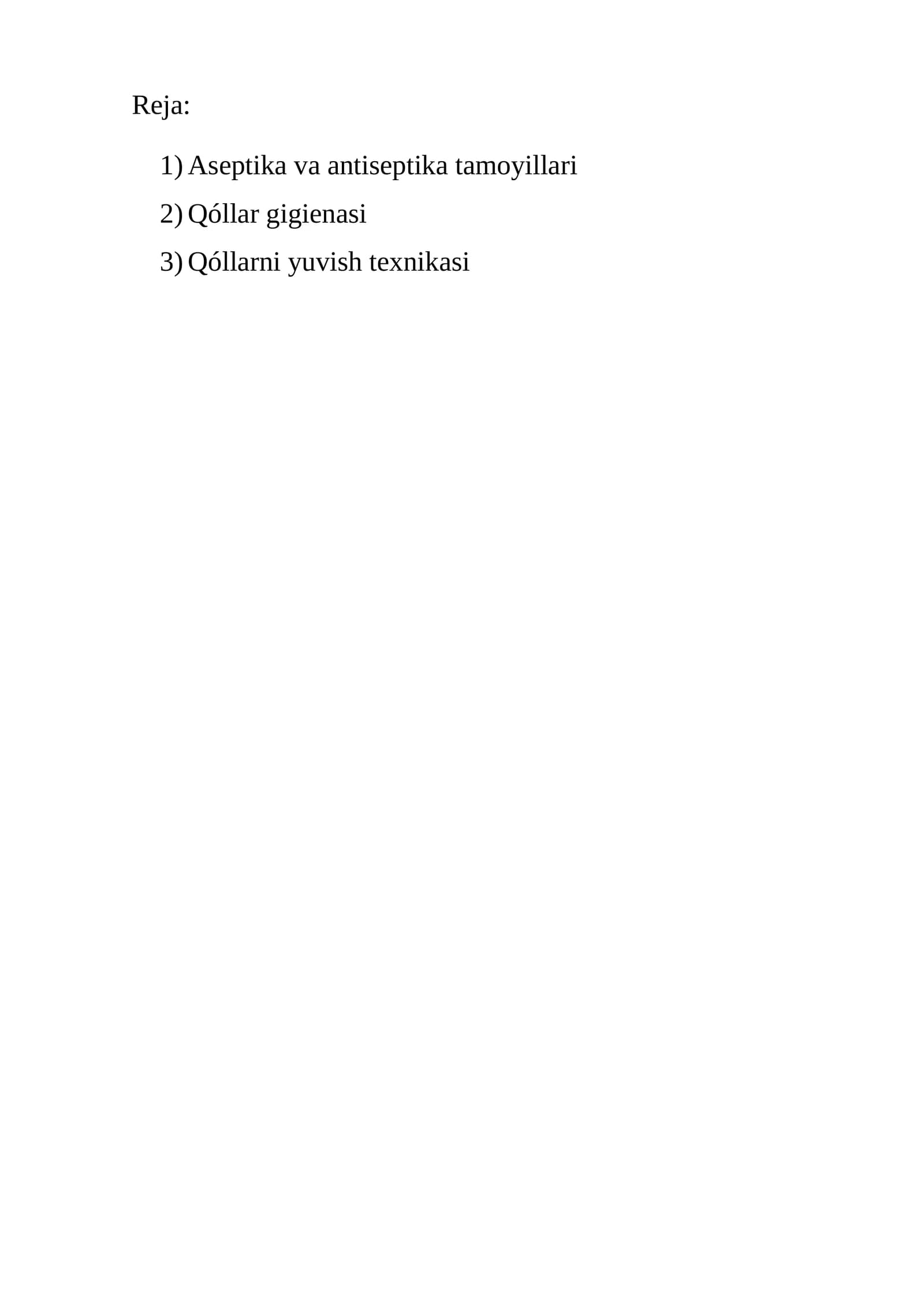 Aseptika va antiseptika tamoyillari