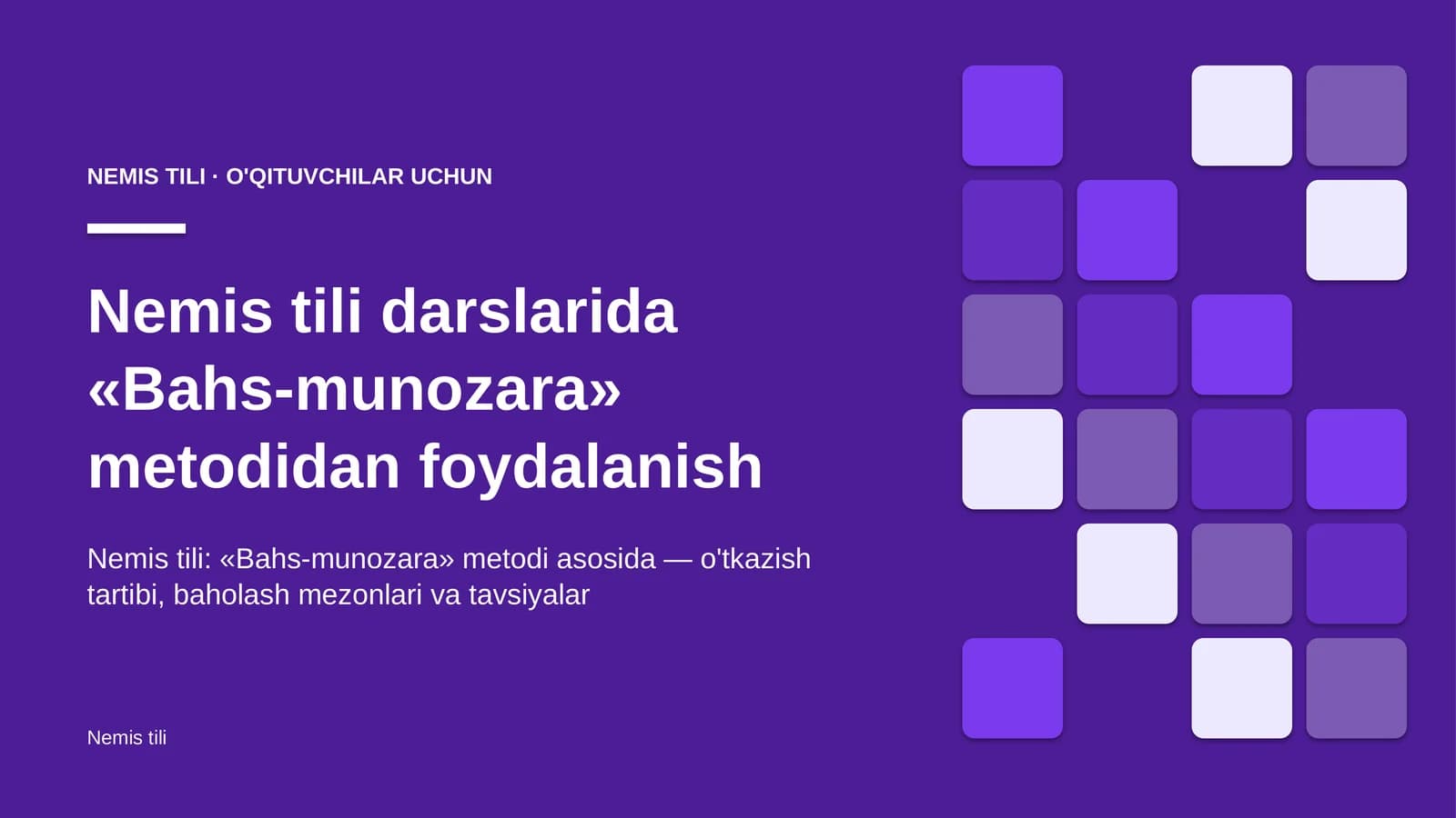 nemis tili darslarida bahs munozara metodidan foydalanish 9642
