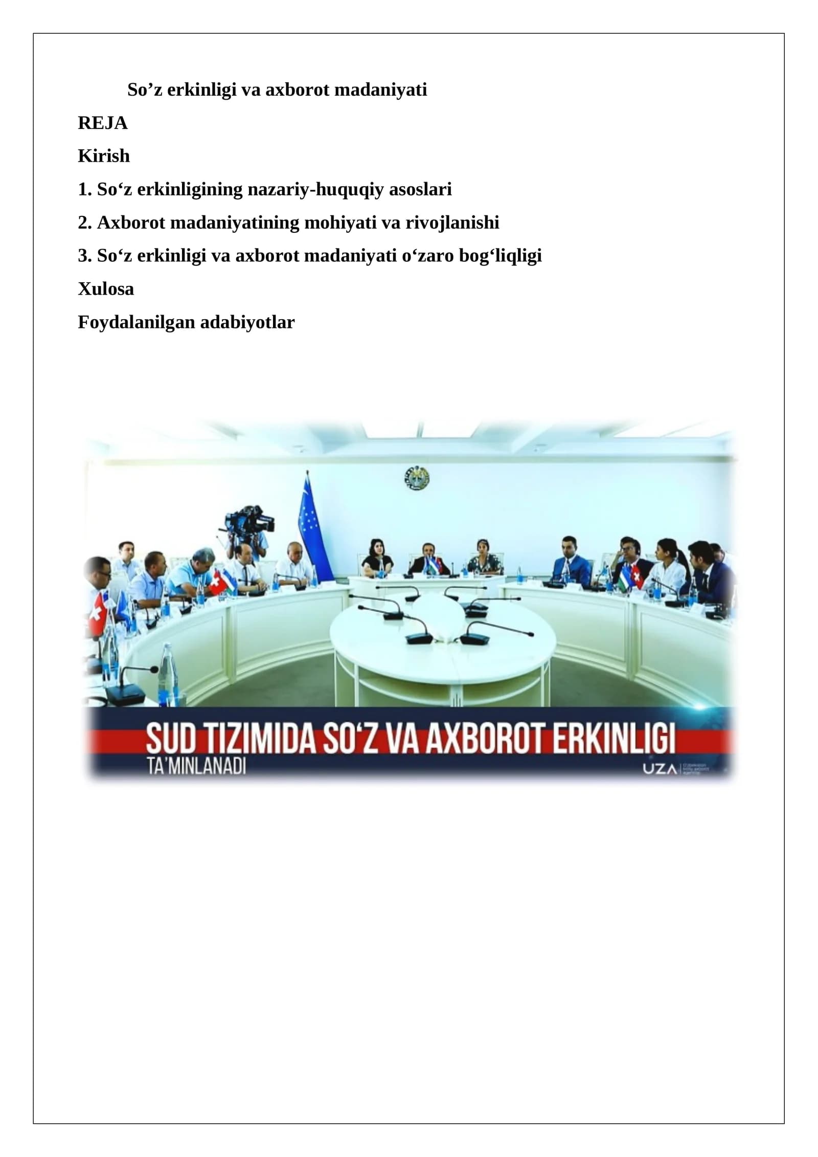 So’z erkinligi va axborot madaniyati