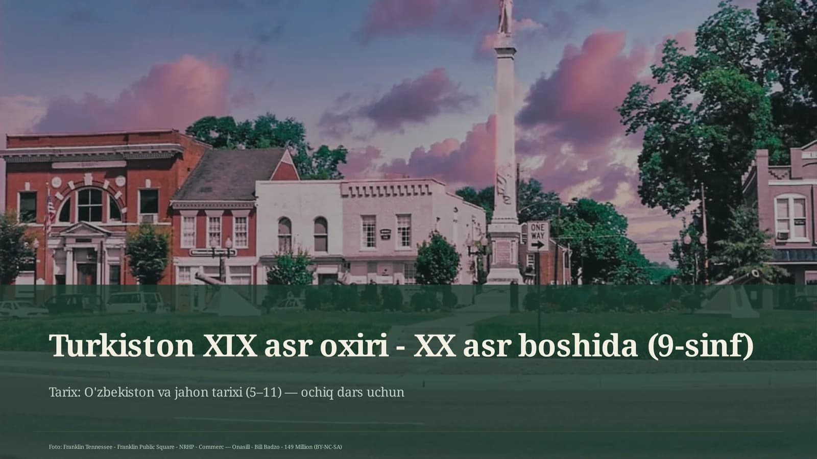 Turkiston XIX asr oxiri - XX asr boshida (9-sinf)