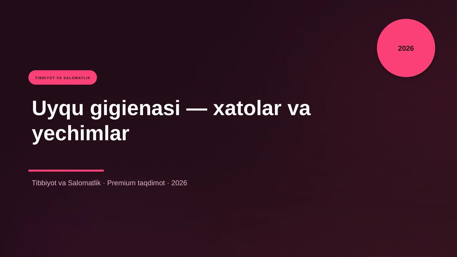 Uyqu gigienasi — xatolar va yechimlar