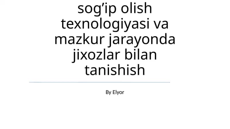 Sutni qazib olish texnologiyalari