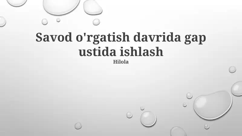 Gaplar ustida ishlash
