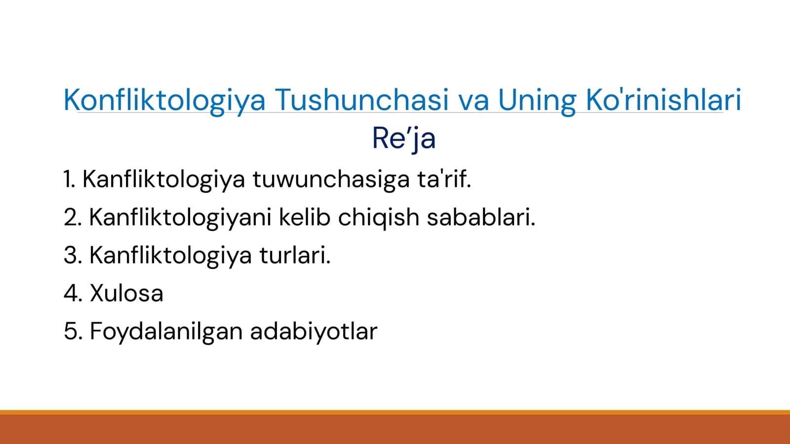 Konfliktologiya Tushunchasi va Uning Ko'rinishlari