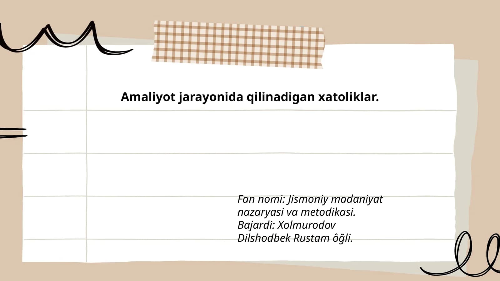 Jismoniy madaniyat nazaryasi va metodikasi