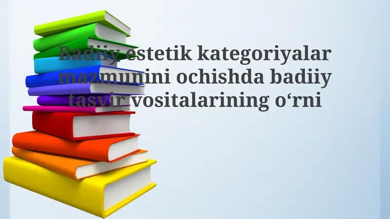 Estetik kategoriyalar adabiyotda