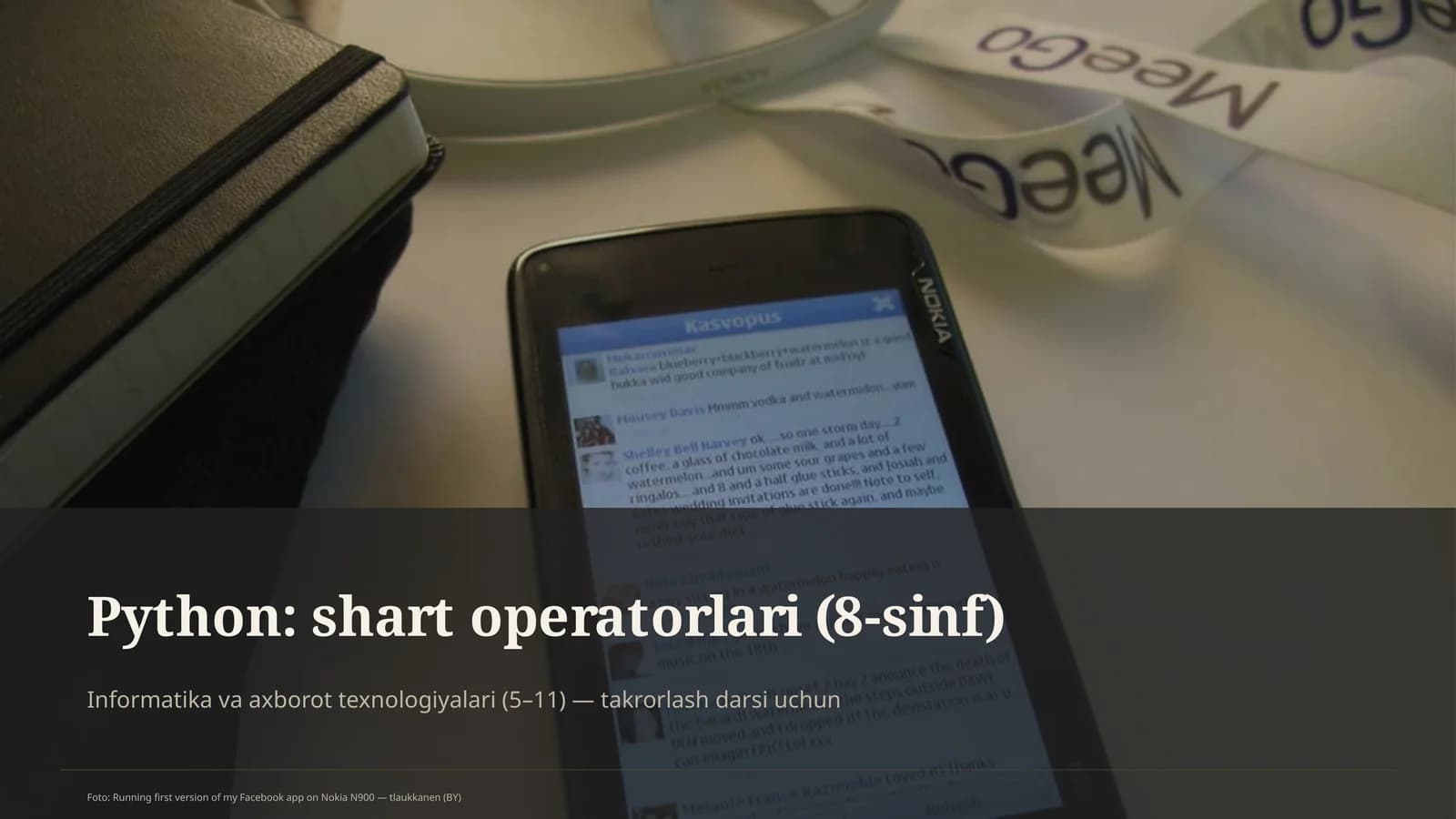 Python: shart operatorlari (8-sinf)