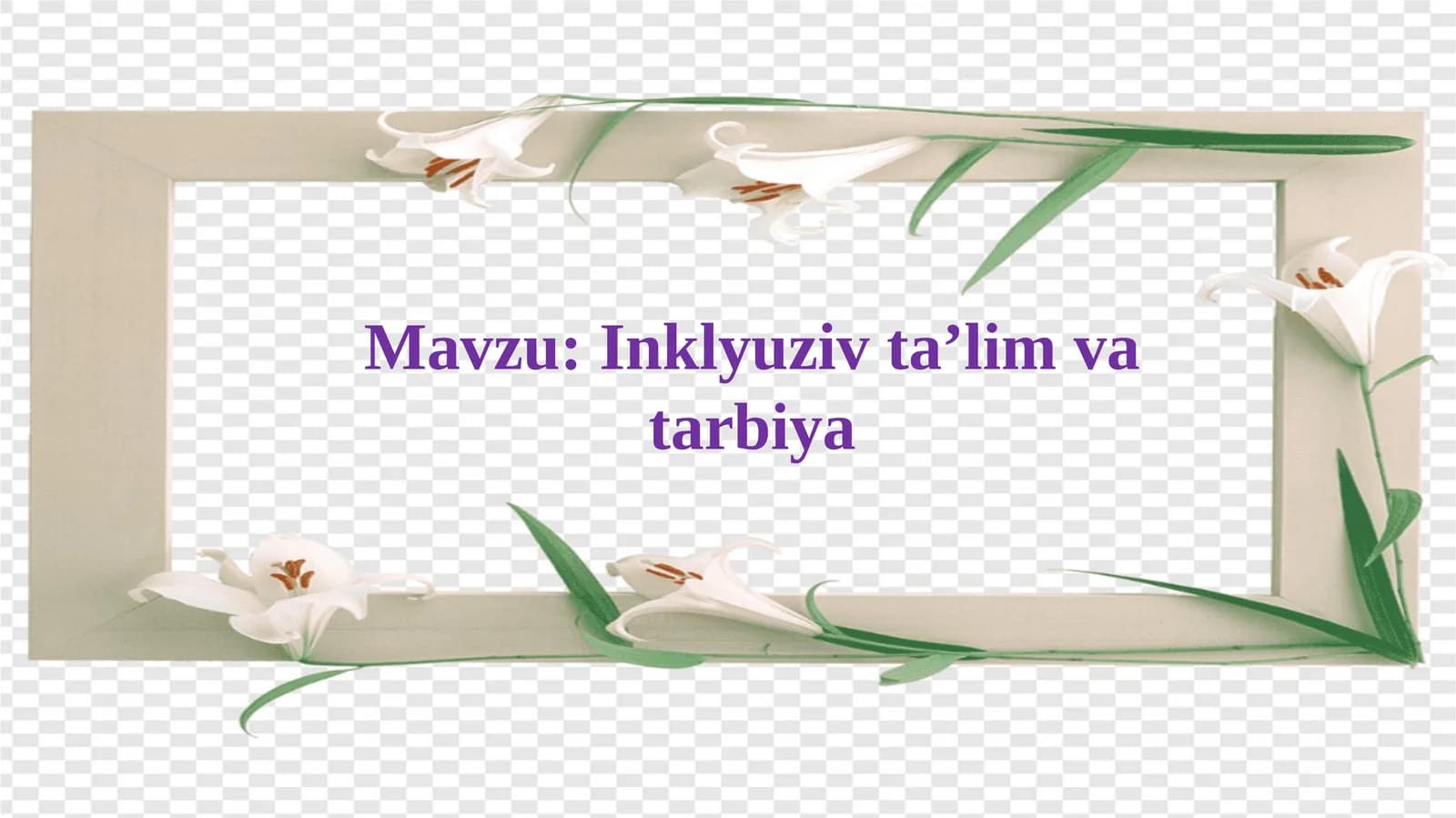 Inklyuziv ta’lim va tarbiya