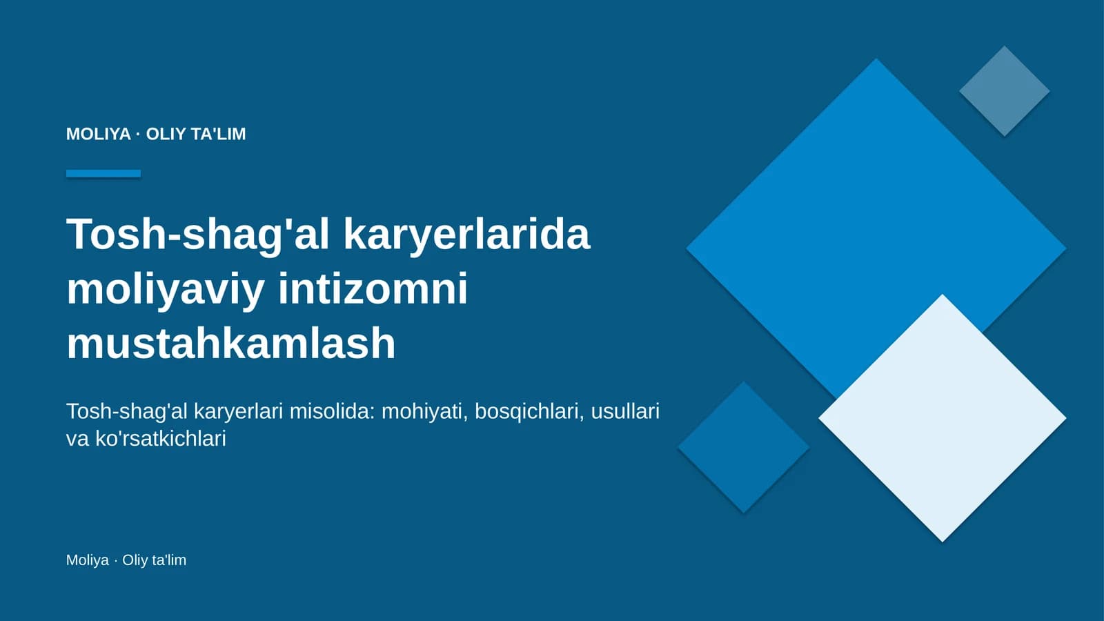 tosh shag'al karyerlarida moliyaviy intizomni mustahkamlash 6167