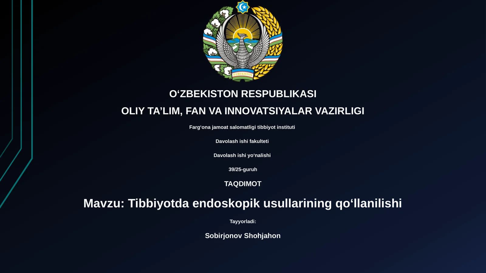 Tibbiyotda endoskopik usullarining qoʻllanilishi