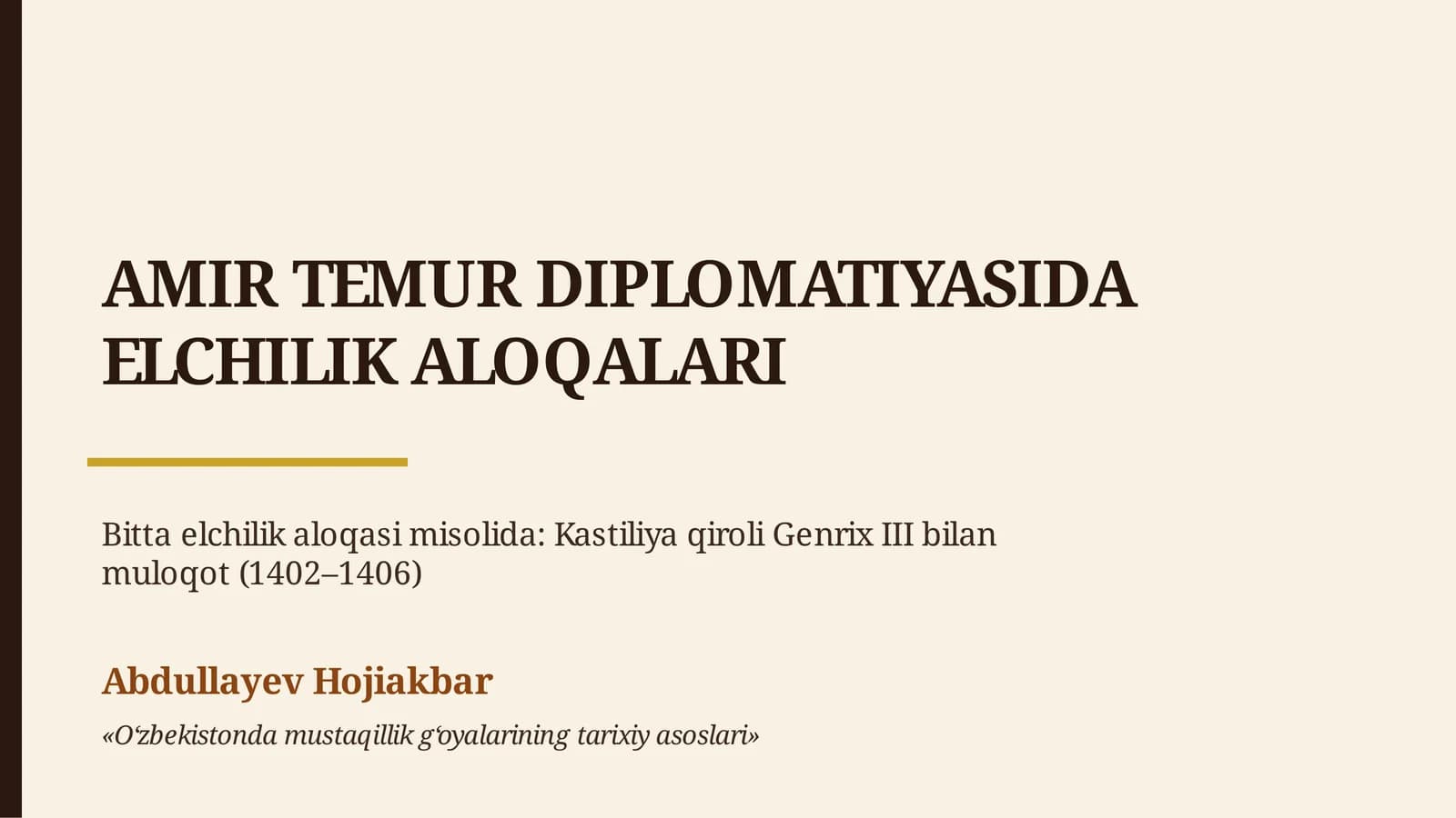amir Temur va Ispaniya