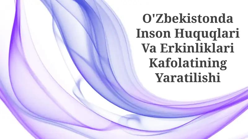 O'Zbekistonda Inson Huquqlari Va Erkinliklari Kafolatining Yaratilishi