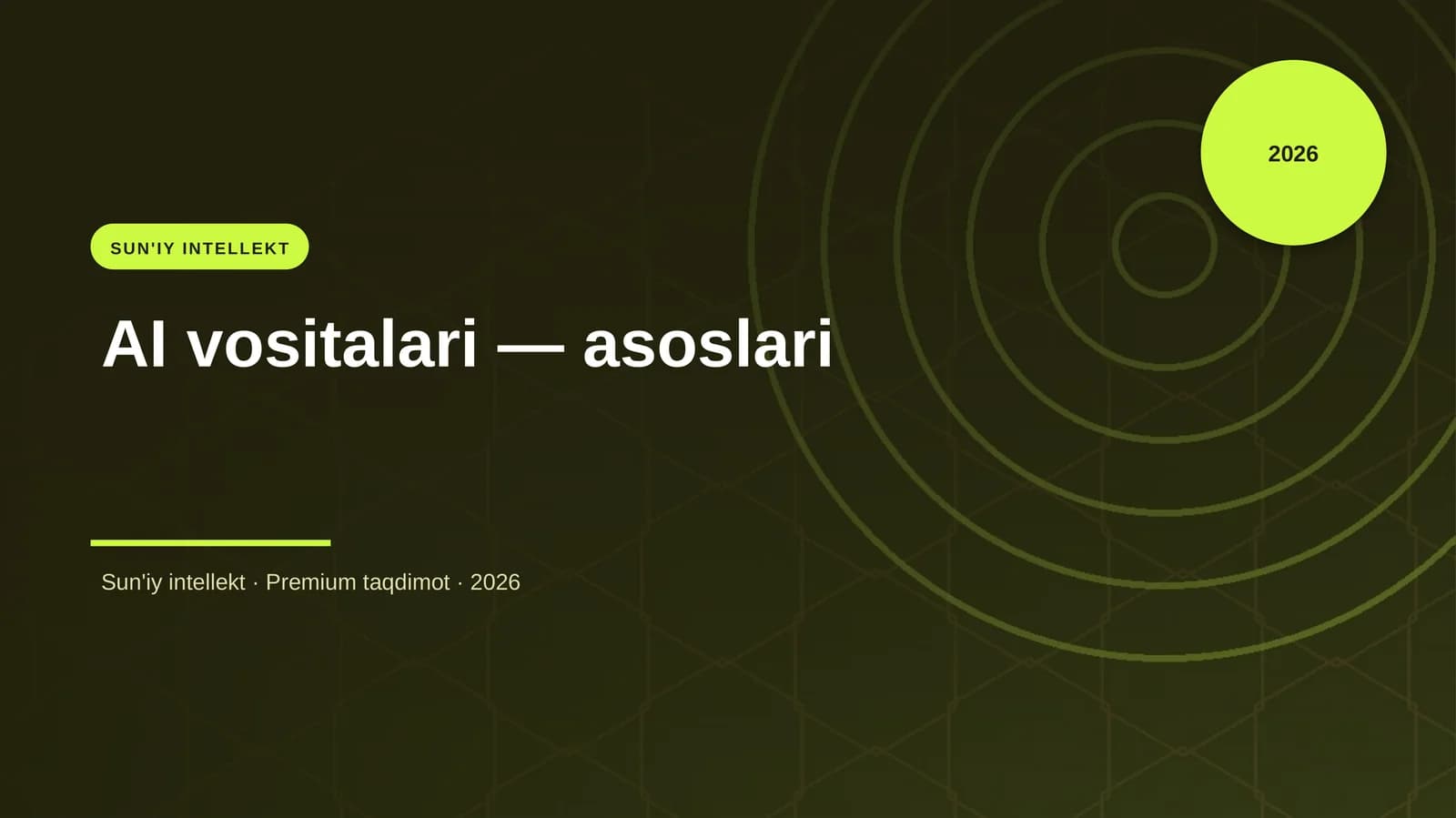 AI vositalari — asoslari