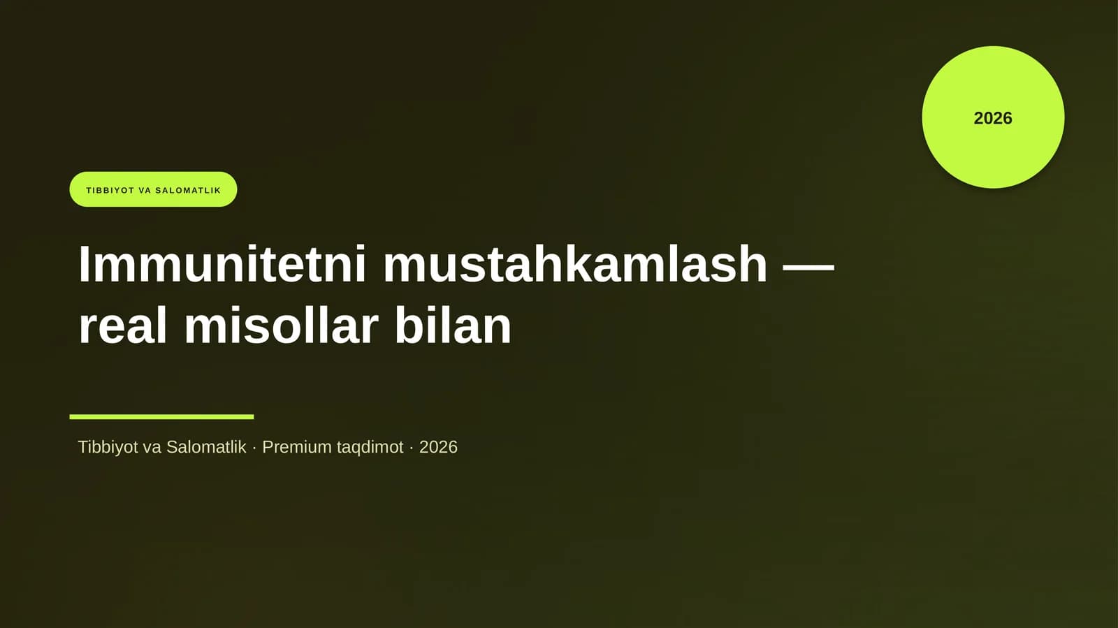 Immunitetni mustahkamlash — real misollar bilan