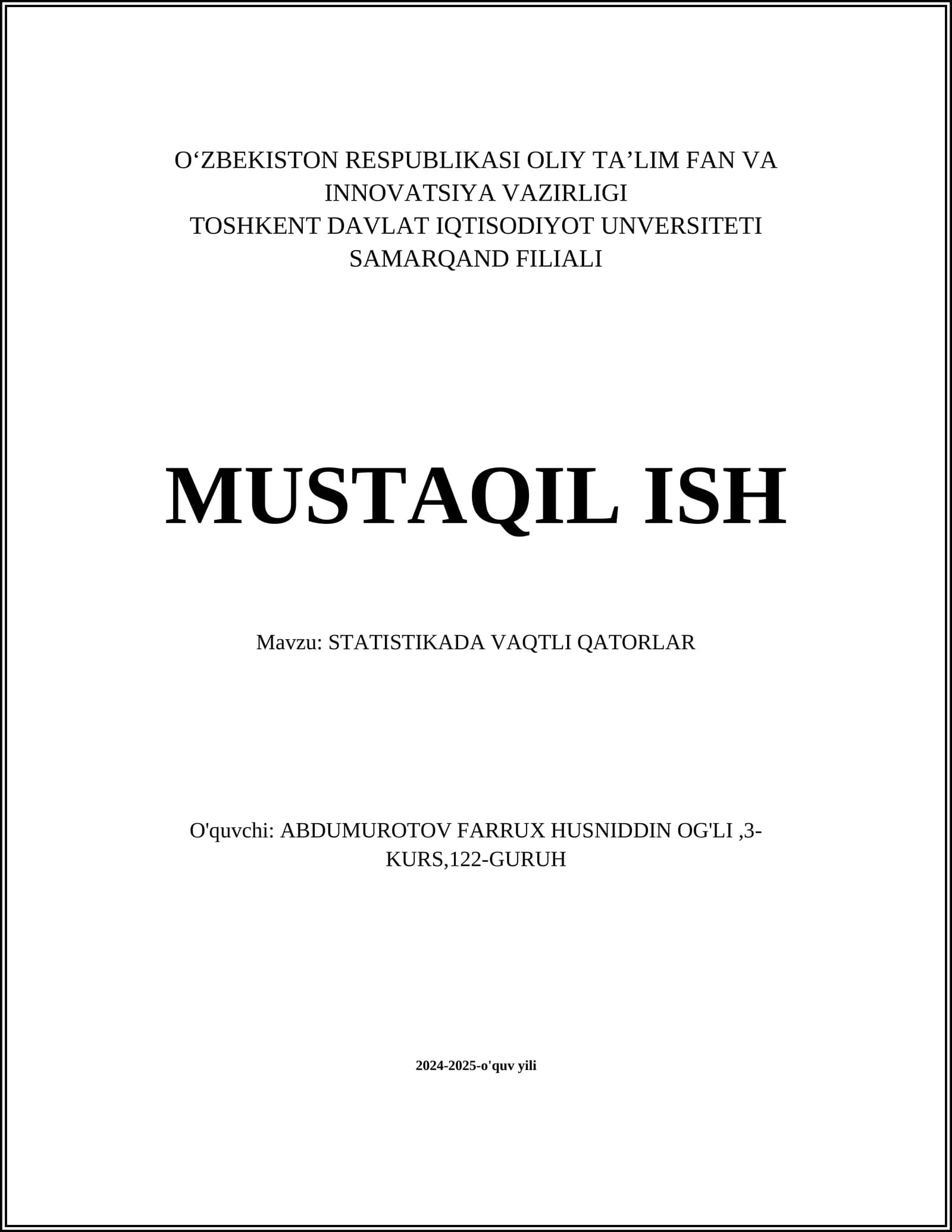 VAQTLI QATORLAR TURLARI