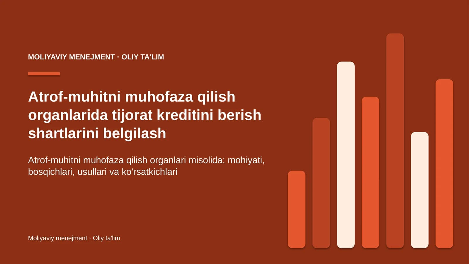 Atrof-muhitni muhofaza qilish organlarida tijorat kreditini berish shartlarini belgilash