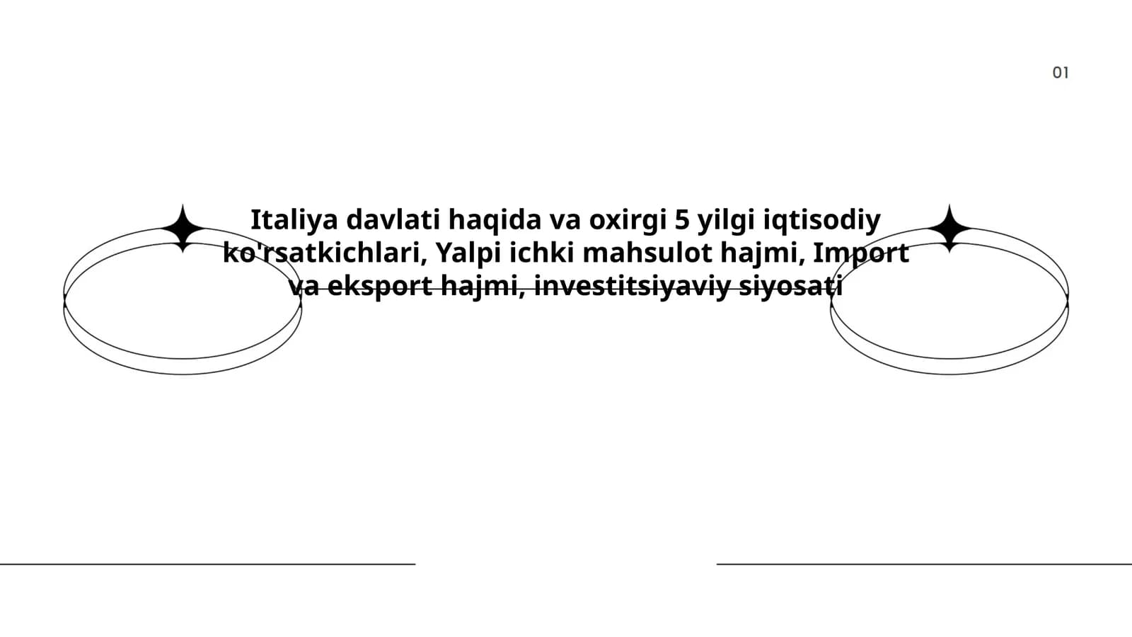 Italiya davlati haqida va oxirgi 5 yilgi iqtisodiy ko'rsatkichlari, Yalpi ichki mahsulot hajmi, Import va eksport hajmi, investitsiyaviy siyosati