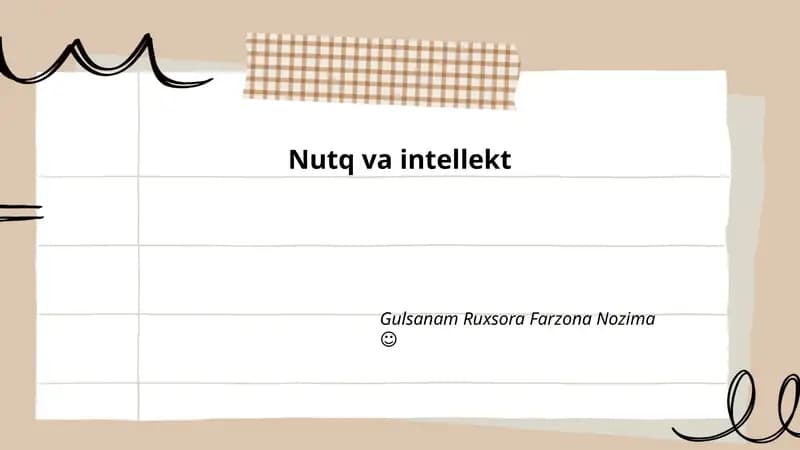 Nutq va intellekt