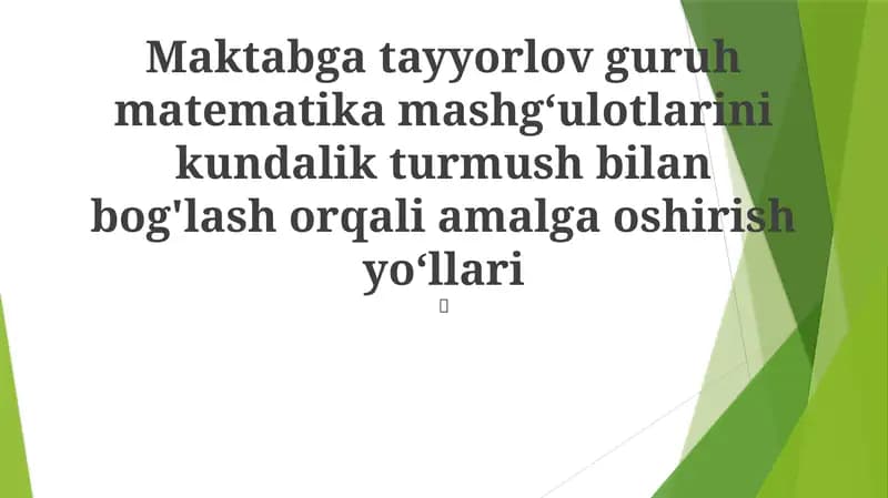 Matematika Mashg'ulotlari