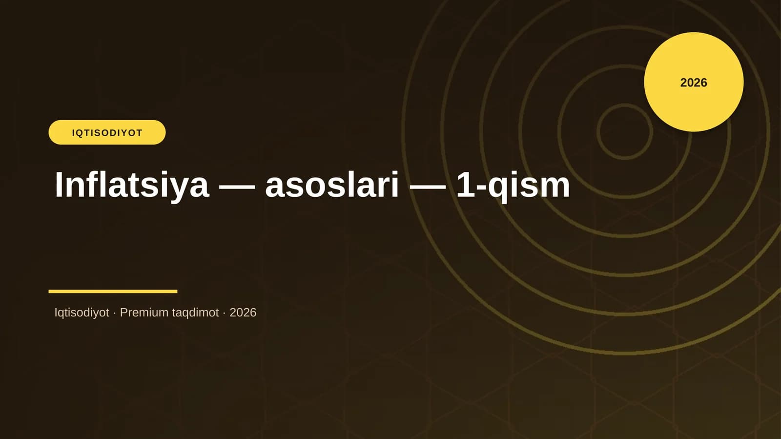 Inflatsiya — asoslari — 1-qism