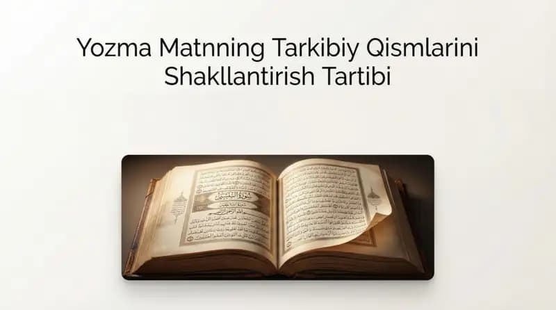 Yozma matnning tarkibiy qismlarini shakllantirish tartibi