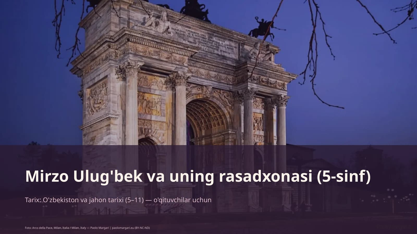 Mirzo Ulug'bek va uning rasadxonasi (5-sinf)