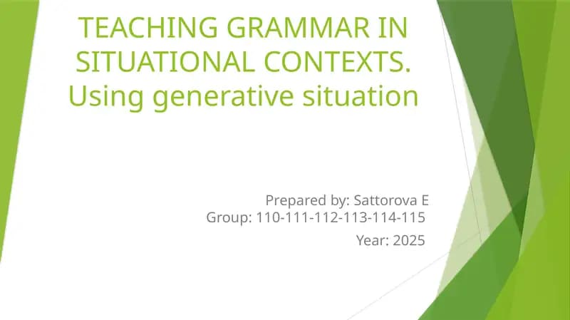 Generative Situation O‘quyuchiga dastlabki yordam - Qaysanuze