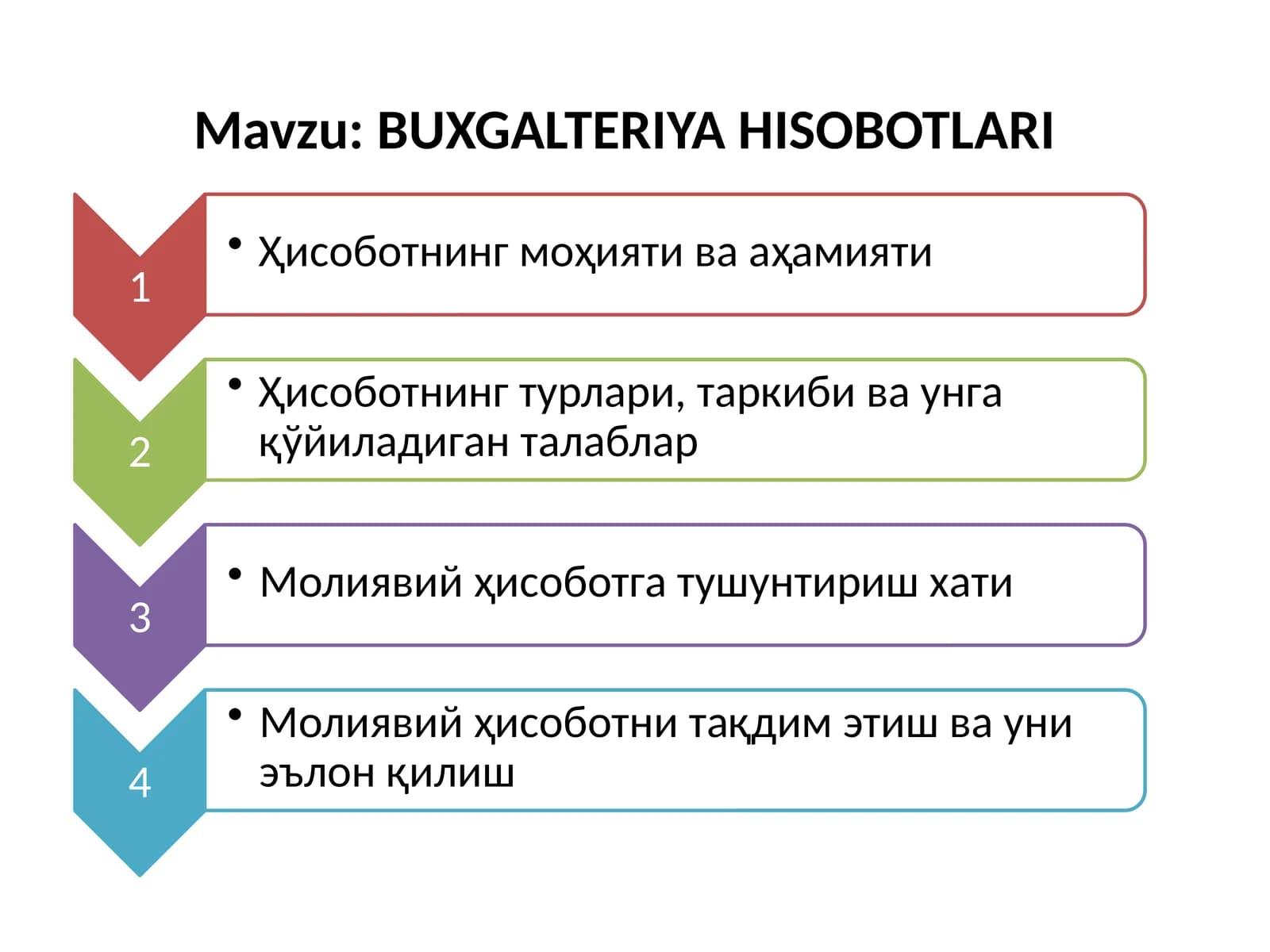 BUXGALTERIYA HISOBOTLARI