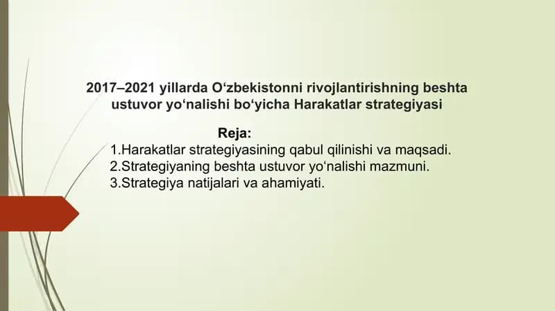 2017–2021 yillarda O‘zbekistonni rivojlantirishning beshta ustuvor yo‘nalishi bo‘yicha.pptx