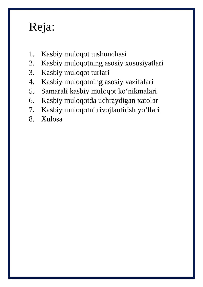 Kasbiy muloqot