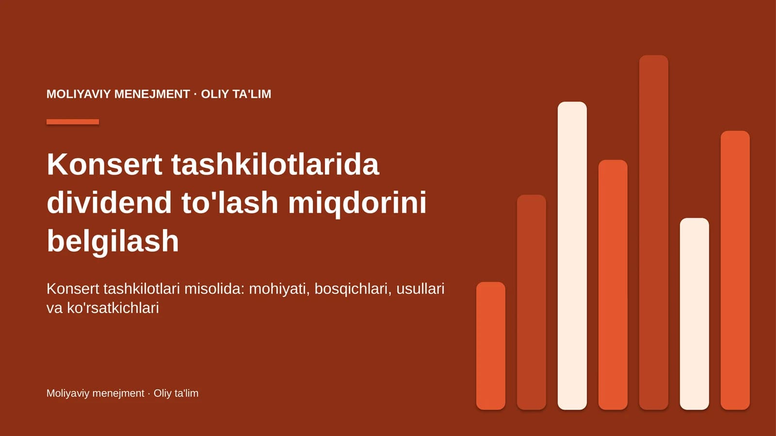 Konsert tashkilotlarida dividend to'lash miqdorini belgilash
