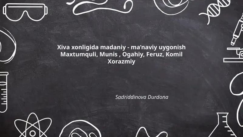 Xiva xonligida madaniy - ma’naviy uygonish