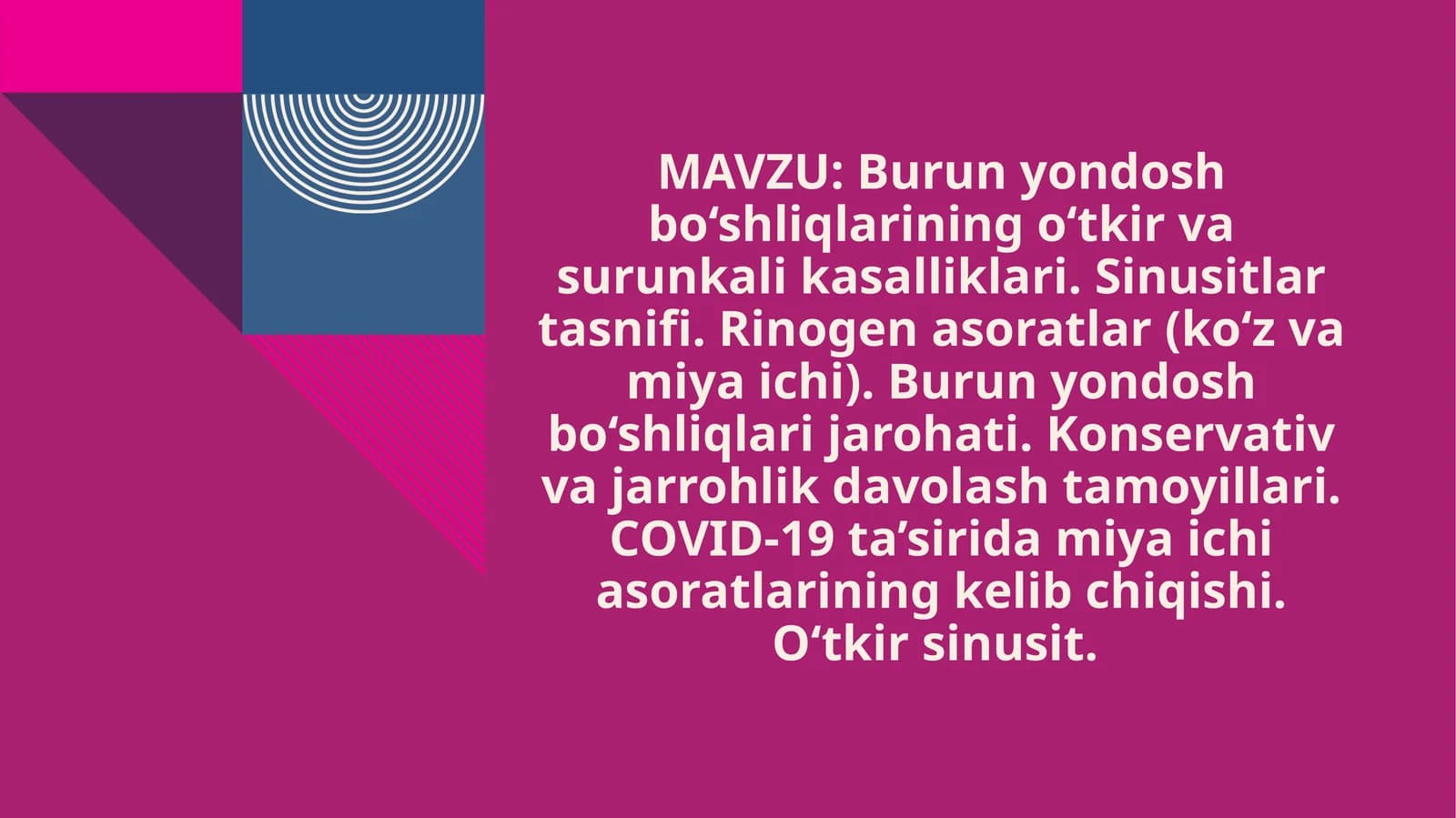 O‘tkir sinusit