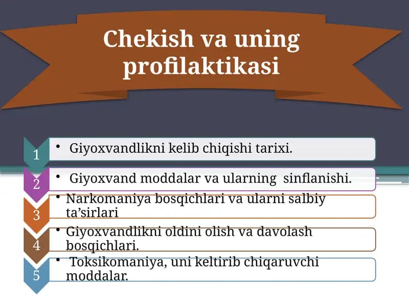 Chekish va unin gprofilaktikasi